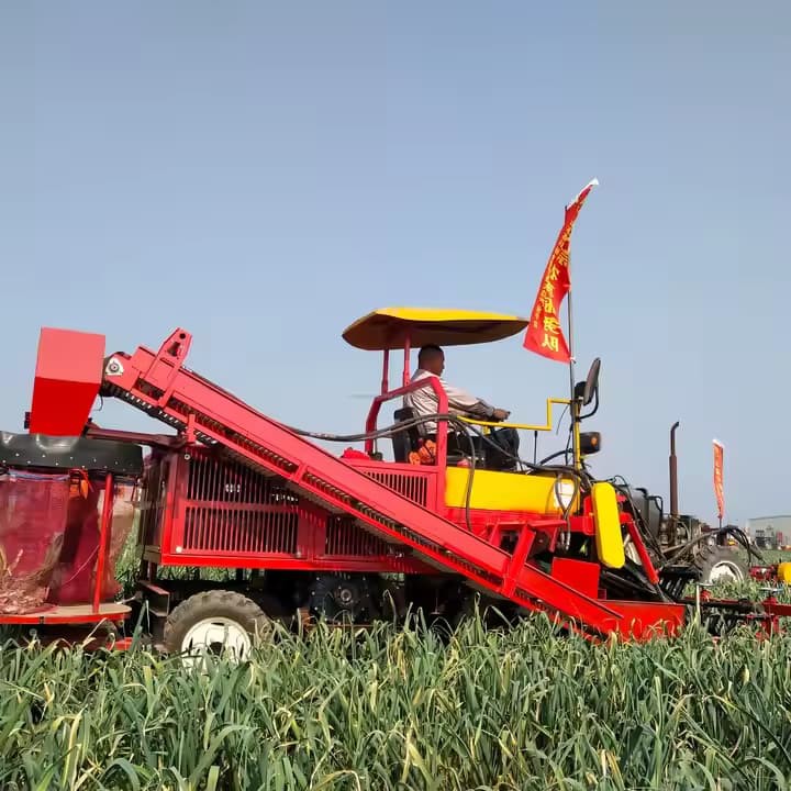 Διπλές σειρές μίνι τρακτέρ τοποθετημένο σκόρδο cassava γλυκό σκόρδο murphy καρότο τζίντζερ harvester